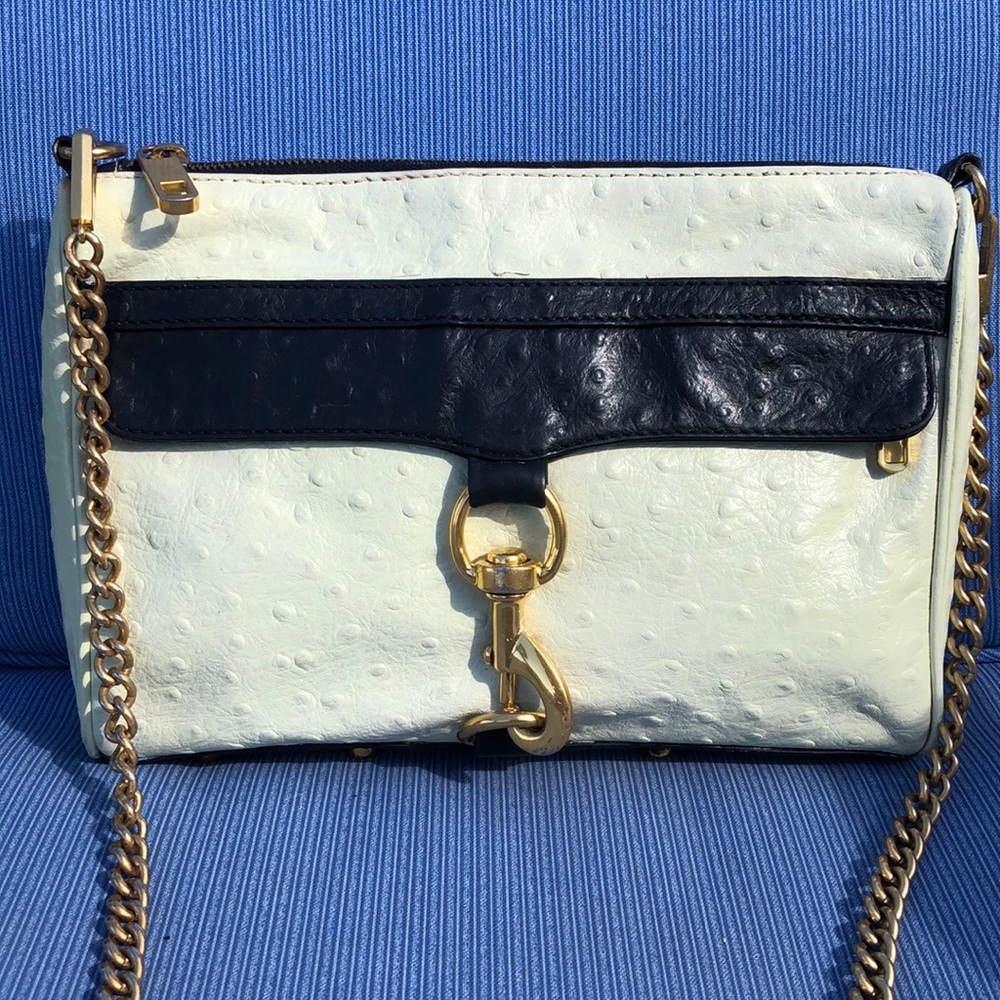 Rebecca Minkoff ostrich crossbody bag purse